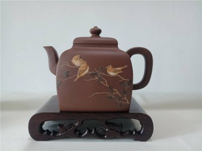 與書(shū)畫(huà)陶藝名家袁子姵合作（袁強(qiáng)制壺 袁子姵泥繪）